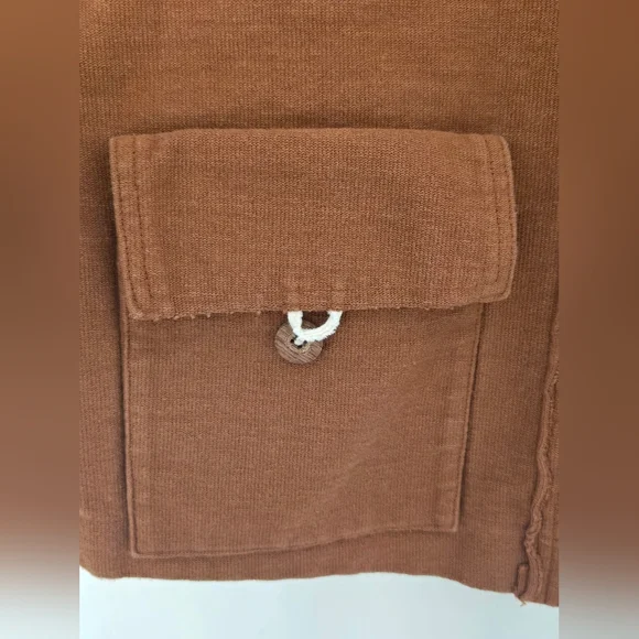 Pal’las Palace Japan Brown Cotton Knit Jacket Utility Button Front S - Picture 7 of 13